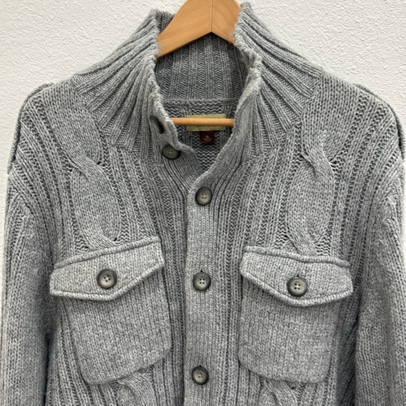 Sonoma gray button down sweater with shoulder button details sz XL - Picture 1 of 9